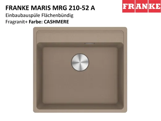 ❎ FRANKE Kchensple Maris MRG 210-52 A HLB Fragranit+ Granitsple Flchenbndig mit Siebkorb als Stopfenventil