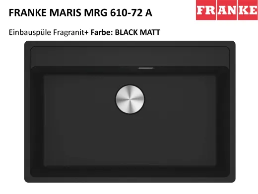 FRANKE Kchensple Maris MRG 610-72 A HLB Fragranit+ Granitsple / Einbausple mit Siebkorb als Druckknopfventil