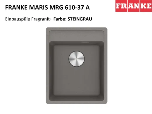 FRANKE Kchensple Maris MRG 610-37 A HLB Fragranit+ Granitsple / Einbausple mit Siebkorb als Druckknopfventil