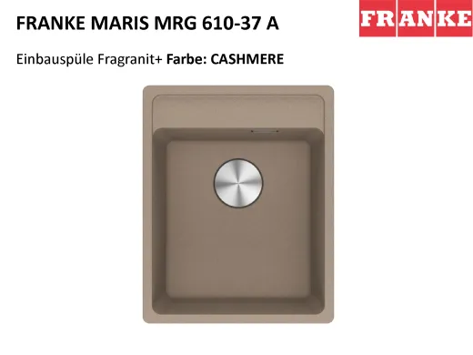 FRANKE Kchensple Maris MRG 610-37 A HLB Fragranit+ Granitsple / Einbausple mit Siebkorb als Druckknopfventil