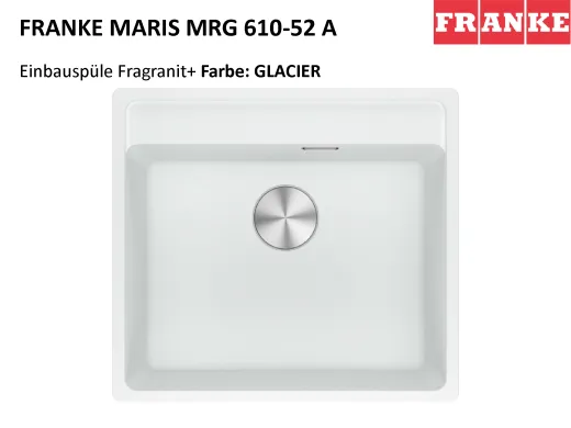 FRANKE Kchensple Maris MRG 610-52 A HLB Fragranit+ Granitsple / Einbausple mit Siebkorb als Druckknopfventil