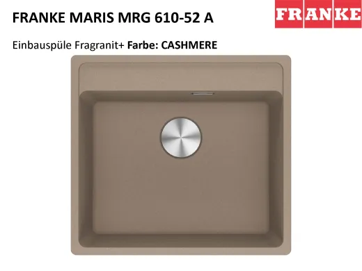 FRANKE Kchensple Maris MRG 610-52 A HLB Fragranit+ Granitsple / Einbausple mit Siebkorb als Druckknopfventil