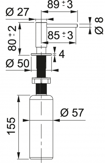 FRANKE Seifenspender Atlas Neo Anthracite (PVD) Splmittelspender / Dispenser mit Druckbettigung
