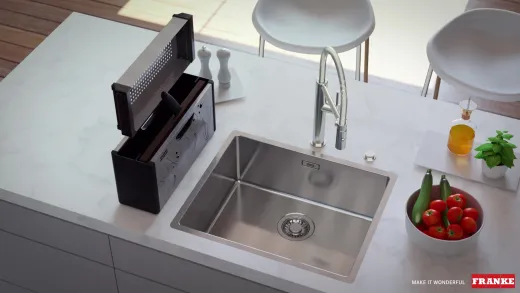 FRANKE Andy Chef Zubehrbox mit Schneidbrett, Kochmesser und Abtropfbecken passend zu allen Franke Box Becken