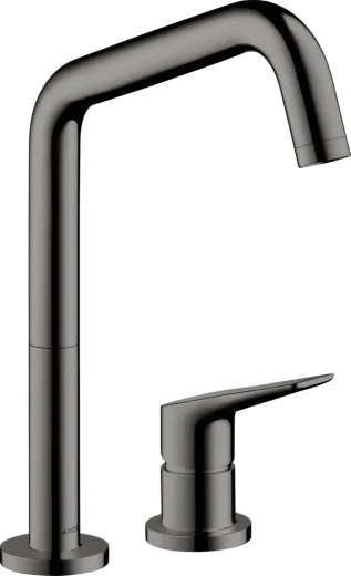 AXOR Kchenarmatur Citterio M Polished Black Chrome PVD Einhebelmischer als 2-Loch Armatur 240 mit Festauslauf Schwenkbereich einstellbar (34820330)