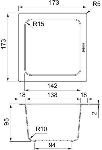 FRANKE ALL-IN Zubehr SET 2 Teleskopierbare Schiene passend fr alle Beckenmae von 340mm bis 540mm (112.0655.482)