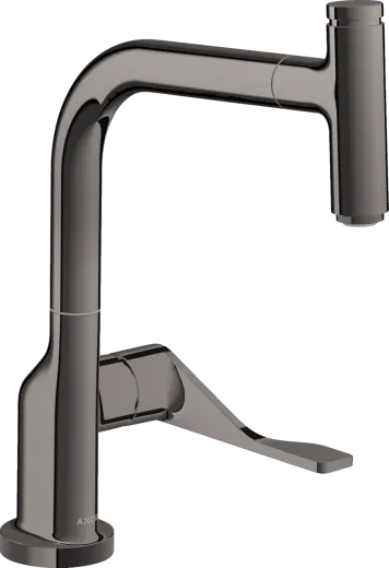 AXOR Kchenarmatur Citterio Select Polished Black Chrom PVD Einhebelmischer 230 mit Ausziehauslauf und Select-Knopf (39861330)