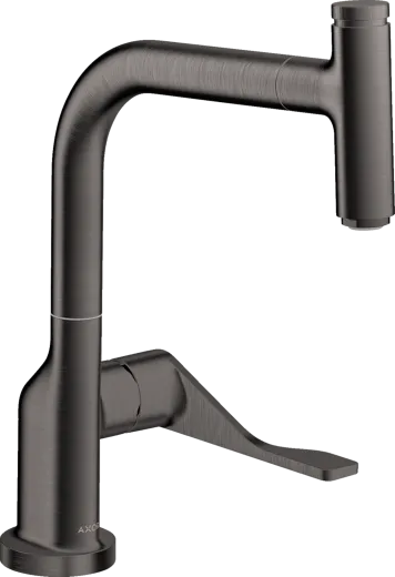 AXOR Kchenarmatur Citterio Select Brushed Black Chrom PVD Einhebelmischer 230 mit Ausziehauslauf und Select-Knopf (39861340)