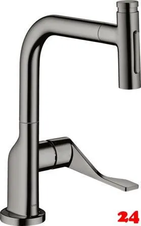 AXOR Kchenarmatur Citterio Select Polished Black Chrome PVD Einhebelmischer 230 mit Ausziehbrause und Select-Knopf 2jet, sBox (39862330)