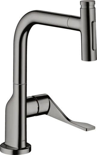 AXOR Kchenarmatur Citterio Select Polished Black Chrome PVD Einhebelmischer 230 mit Ausziehbrause und Select-Knopf 2jet, sBox (39862330)