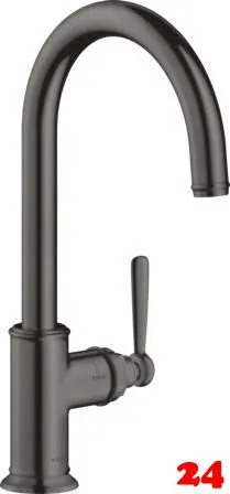AXOR Kchenarmatur Montreux Brushed Black Chrome PVD Einhebelmischer 260 mit Festauslauf Schwenkbereich einstellbar (16580340)