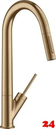 AXOR Kchenarmatur Starck Brushed Bronze PVD Einhebelmischer 270 mit Ausziehbrause mit Joystick-Bedienung (10821140)