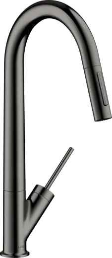 AXOR Kchenarmatur Starck Polished Black Chrome PVD Einhebelmischer 270 mit Ausziehbrause mit Joystick-Bedienung (10821330)