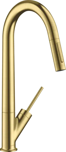 AXOR Kchenarmatur Starck Brushed Brass PVD Einhebelmischer 270 mit Ausziehbrause mit Joystick-Bedienung (10821950)