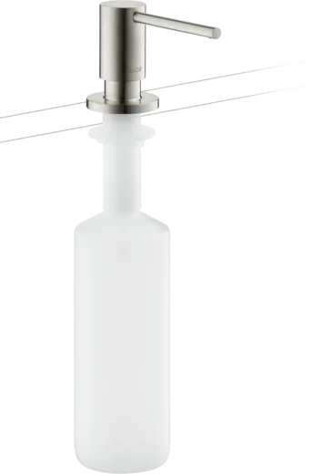 AXOR Uno Seifenspender Edelstahl Finish Splmittelspender / Dispenser mit Druckbettigung (42818800)