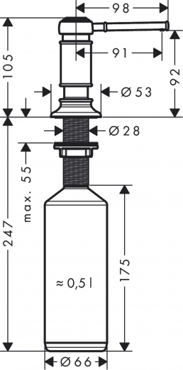 AXOR Montreux Seifenspender Chrom Splmittelspender / Dispenser mit Druckbettigung (42018000)