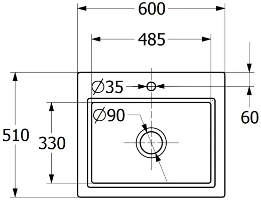 Villeroy & Boch SUBWAY STYLE 60 S-Premiumline Einbausple / Keramiksple in Sonder Farben