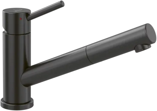 Villeroy & Boch Kchenarmatur Como Shower Window Einhebelmischer Anthracite (PVD) mit Zugauslauf zur Vorfenstermontage