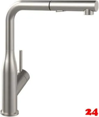 Villeroy & Boch Kchenarmatur Subway Style Shower Einhebelmischer Edelstahl massiv mit Zugauslauf und Brausefunktion