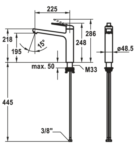 KWC Kchenarmatur Domo E 10.701.023.700FL Einhebelmischer Edelstahl mit Festauslauf (124933)