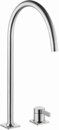 KWC Kchenarmatur Era 10.392.023.700FL Einhebelmischer Edelstahl massiv mit Festauslauf 2-Loch Montage (124396)