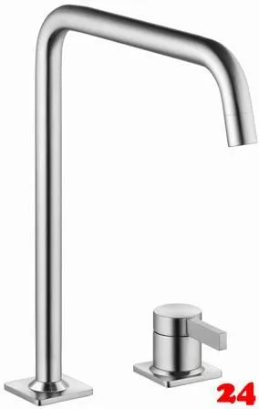 KWC Kchenarmatur Era 10.392.022.700FL Einhebelmischer Edelstahl massiv mit Festauslauf 2-Loch Montage (124402)