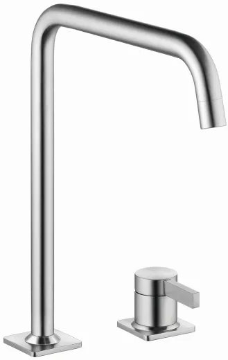 KWC Kchenarmatur Era 10.392.022.700FL Einhebelmischer Edelstahl massiv mit Festauslauf 2-Loch Montage (124402)