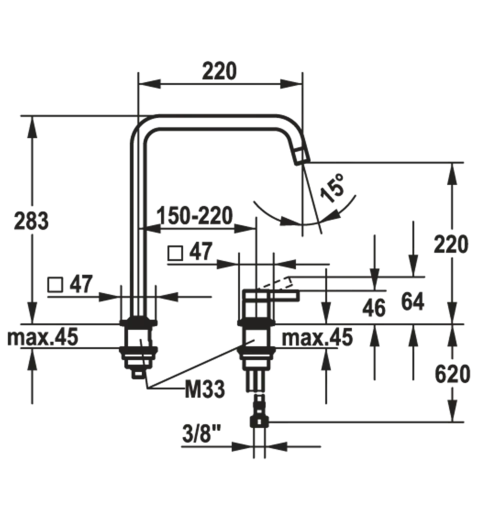 KWC Kchenarmatur Era 10.392.022.700FL Einhebelmischer Edelstahl massiv mit Festauslauf 2-Loch Montage (124402)