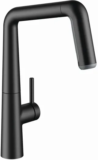KWC Kchenarmatur Kio 10.481.002.176FL Einhebelmischer Matt Black mit Zugauslauf und Brausefunktion (125203)