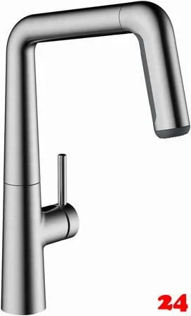 KWC Kchenarmatur Kio 10.481.002.127FL Einhebelmischer Decor Steel mit Zugauslauf und Brausefunktion (125204)