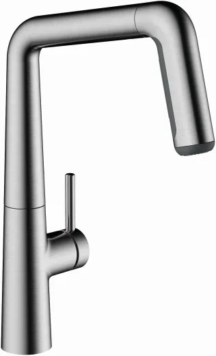 KWC Kchenarmatur Kio 10.481.002.127FL Einhebelmischer Decor Steel mit Zugauslauf und Brausefunktion (125204)