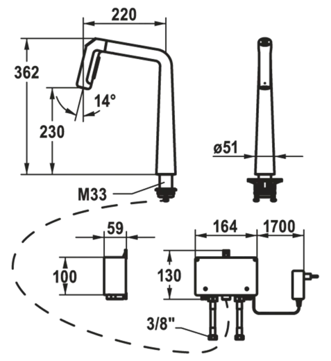 KWC Kchenarmatur Kio 10.481.232.000FL IntelligentControl - Elektronische Steuerung Chrom mit Zugauslauf und Brausefunktion (125193)