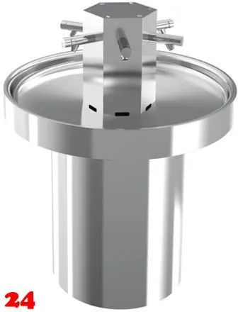 KWC PROFESSIONAL Saturn Rundwaschtisch SANX600 Edelstahl mit 6 Selbstschluss-Wandventilen fr 6 Personen bodenstehend