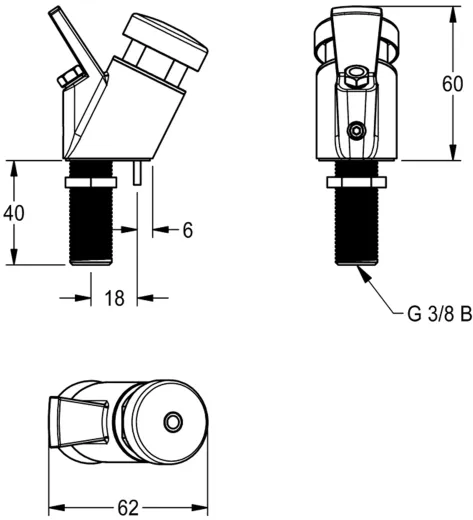 KWC PROFESSIONAL Anima Trinkbrunnenarmatur ANMX-BU mit Druckknopf passend zu Anima Trinkbrunnen