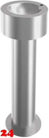 KWC PROFESSIONAL Anima Standtrinkbrunnen ANMX32L ohne berlauf mit runder Standsule zur freistehenden Montage
