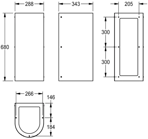 KWC PROFESSIONAL Anima Siphonabdeckung ANMX-S2 Schrze passend fr Wandtrinkbrunnen ANMX33L