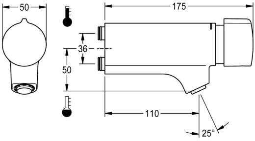 KWC PROFESSIONAL F5S-Mix Selbstschluss-Eingriffmischer F5SM1011 DN 15 fr Armatureneinheit oder Wandflansch