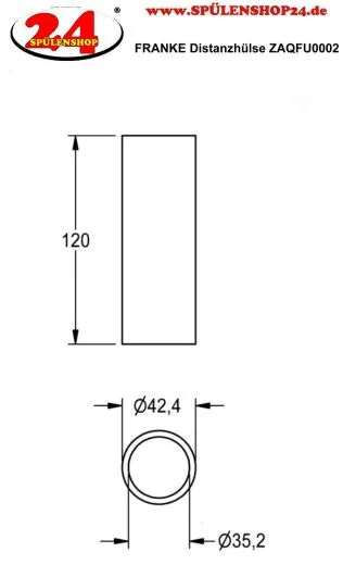 KWC PROFESSIONAL Distanzhlse ZAQFU0002 zur Montage von doppelreihigen Armatureneinheiten auf Waschreihe Prestige und Futura