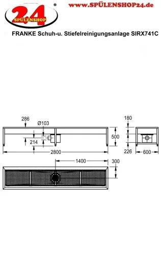 KWC PROFESSIONAL Sirius Schuh-und Stiefelreinigungsanlage SIRX741C zur Wandmontage mit 4 Reinigungspltzen