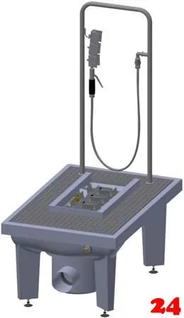 KWC PROFESSIONAL Sirius Miranit Schuh-und Stiefelreinigungsanlage SIRB714 aus Mineralgranit fr Boden-Einbaumontage