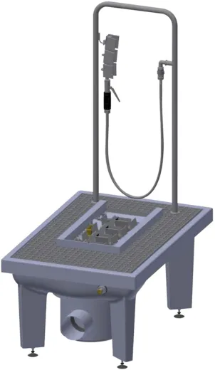 KWC PROFESSIONAL Sirius Miranit Schuh-und Stiefelreinigungsanlage SIRB714 aus Mineralgranit fr Boden-Einbaumontage