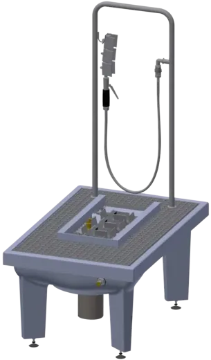 KWC PROFESSIONAL Sirius Miranit Schuh-und Stiefelreinigungsanlage SIRB712 aus Mineralgranit fr Boden-Einbaumontage