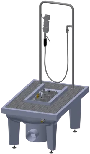 KWC PROFESSIONAL Sirius Miranit Schuh-und Stiefelreinigungsanlage SIRB715 aus Mineralgranit fr Boden-Einbaumontage