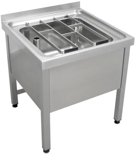 KWC PROFESSIONAL Sirius Standausguss F832V fugenlos eingeschweites Becken Untergestell verschraubt fr medizinischen Bereich