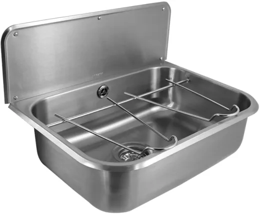 DREILICH Ausgussbecken 423-565 mit Eimerrost und Spritzrckwand wandhngende Montage (3504180114)