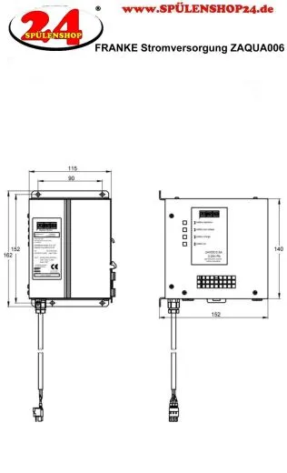 KWC PROFESSIONAL Unterbrechungsfreie Stromversorgung ZAQUA006 zum Anschluss an ECC2 Funktionscontroller fr die Armaturenebene AQUA 3000 open