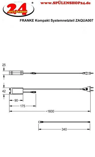 KWC PROFESSIONAL Kompakt Systemnetzteil ZAQUA007 zur Stromversorgung von AQUA 3000 open Armaturen fr die Armaturenebene AQUA 3000 open