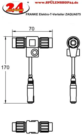 KWC PROFESSIONAL Elektro T Verteiler ZAQUA075 fr AQUA 3000 open Systeme