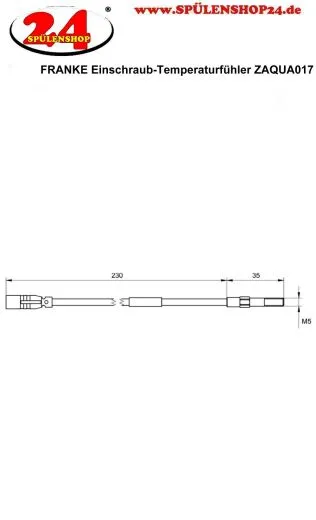 KWC PROFESSIONAL Einschraub-Temperaturfhler fr Funktionsblock ZAQUA017 fr AQUA 3000 open Systeme