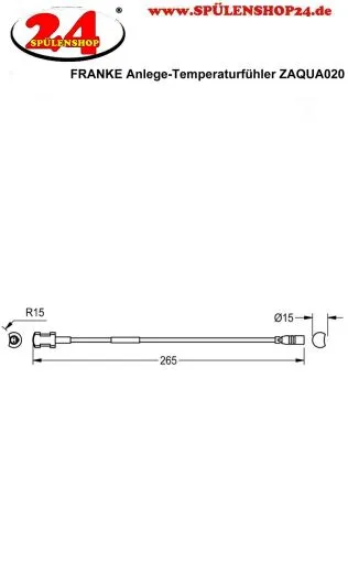 KWC PROFESSIONAL Anlege-Temperaturfhler zur Messdatenerfassung ZAQUA020 Warmwasserseite